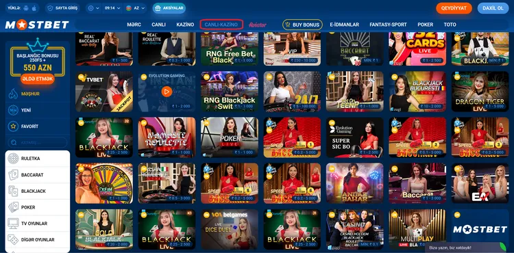 Mostbet Azərbaycan cazino